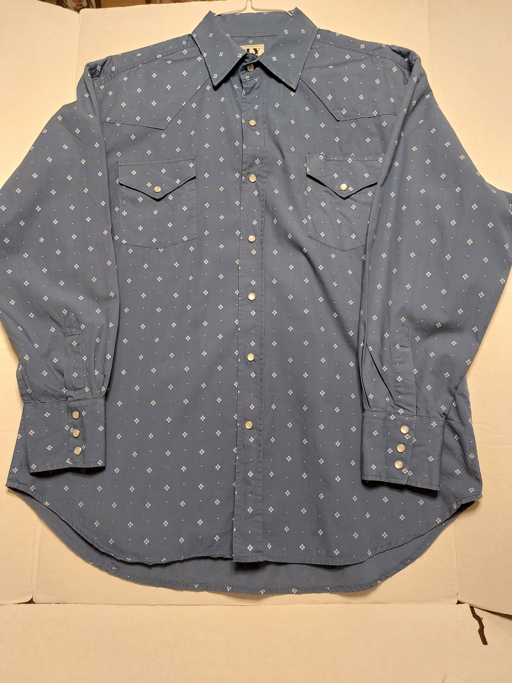 Vintage Ely Cattleman Light Blue Western Pearl Snap Shirt